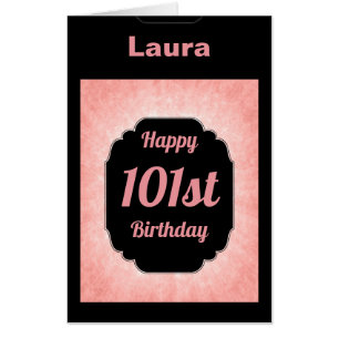 Extra large Pink add name 101st Birthday Card
