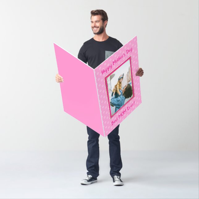 Extra Large Pink Photo Mother’s Day Card (In Situ)