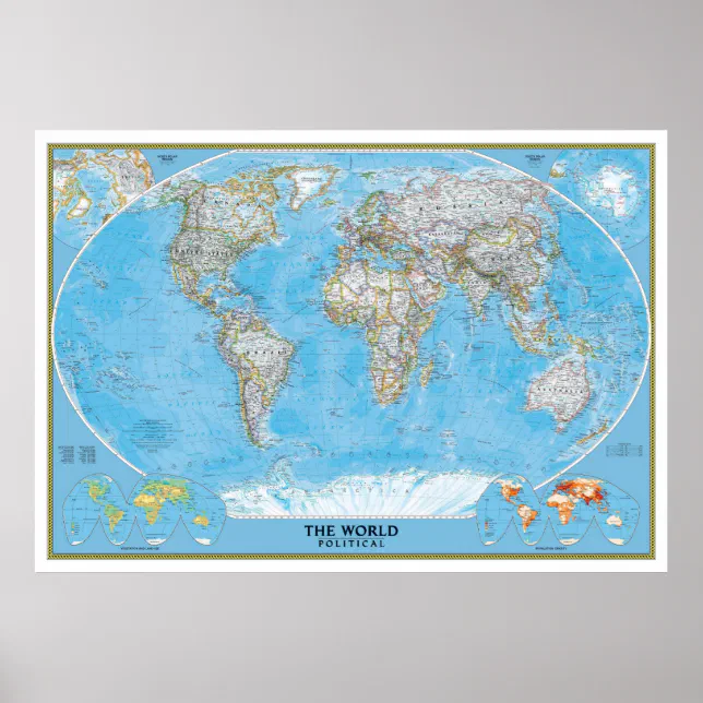 Extra Large Political World Map poster print | Zazzle