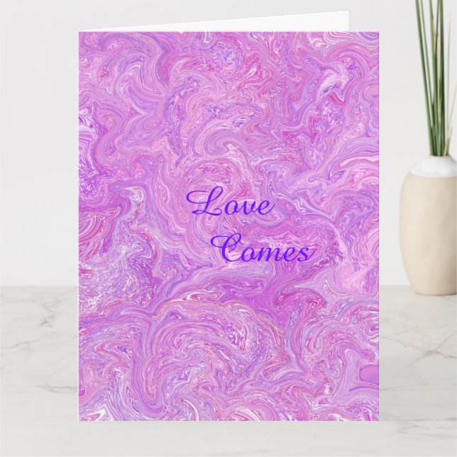 Extra large romantic love pink greeting card (Front)