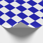 Extra Large Royal Blue and White Checks Wrapping Paper (Corner)