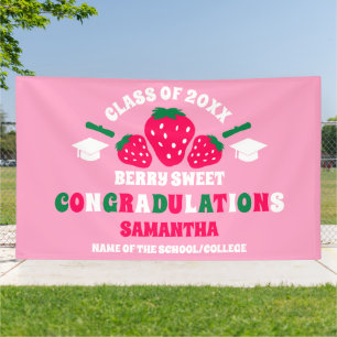 Extra Large Strawberry 2026 Graduation Party Banner
