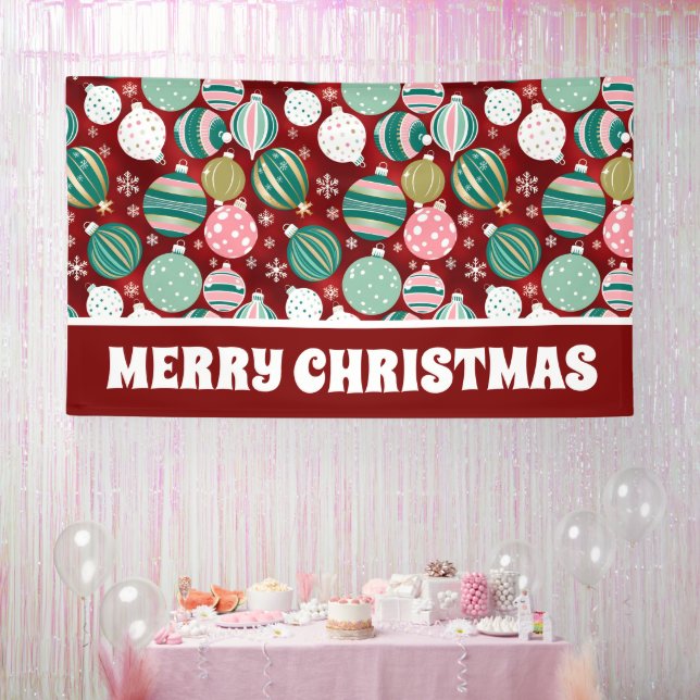 Extra Large vintage Christmas Ornaments Snowflakes Banner (Party)