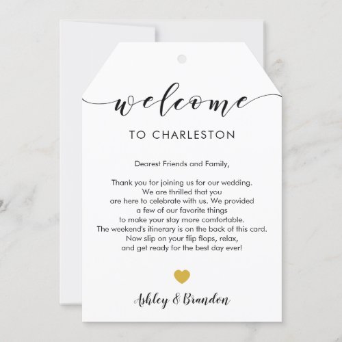 Extra Large Wedding Welcome Tag Letter Itinerary