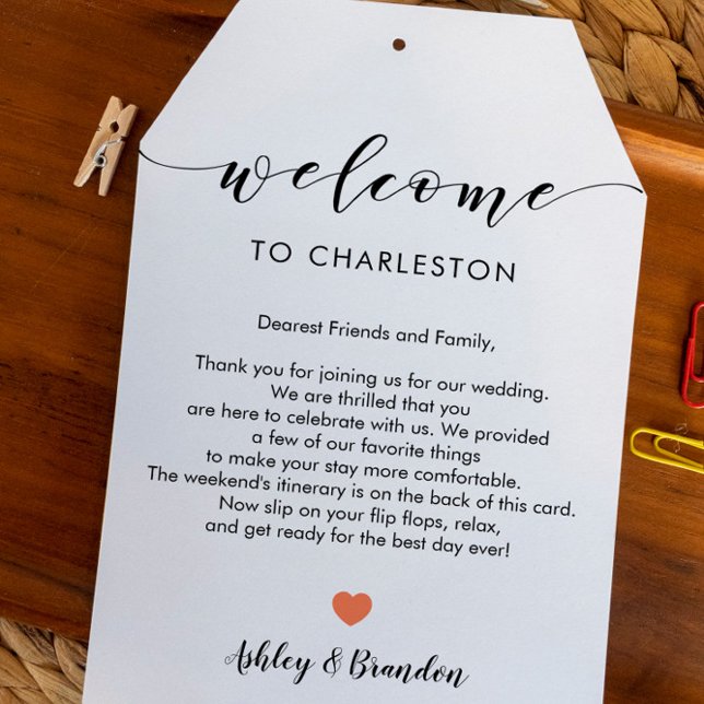 Extra Large Wedding Welcome Tag, Letter Itinerary (Creator Uploaded)