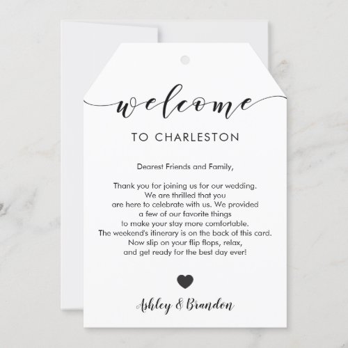 Extra Large Wedding Welcome Tag Letter Itinerary