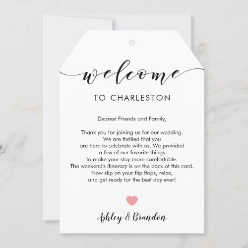 Extra Large Wedding Welcome Tag Letter Itinerary