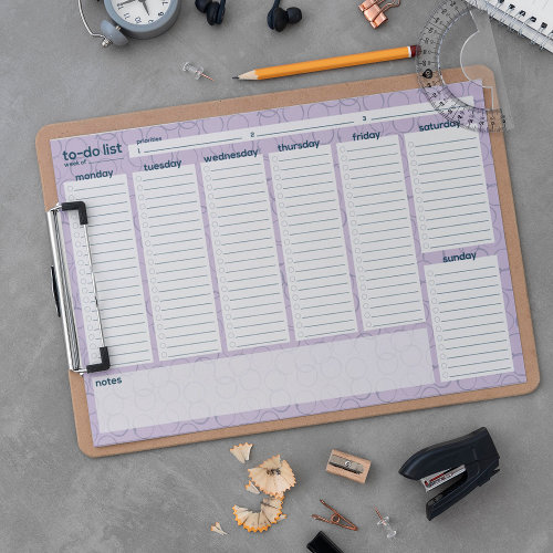 Extra-Large Weekly To-Do List - Coffee Ring Design Paper Pad