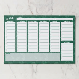 Extra-Large Weekly To-Do List - Leaf Design Paper Pad