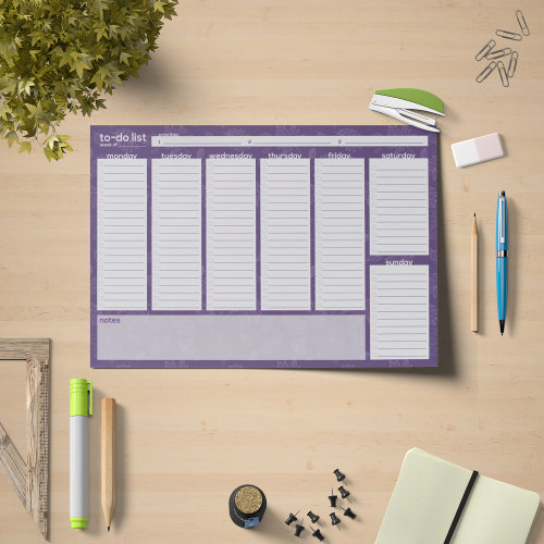 Extra-Large Weekly To-Do List - Leaf Design Paper Pad