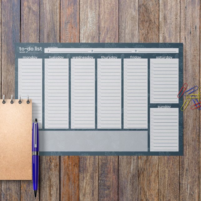 Extra-Large Weekly To-Do List - Leaf Design Paper Pad (Creator Uploaded)