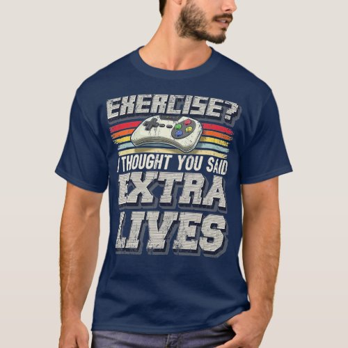 Extra Lives Funny Video Game Controller Retro  Boy T_Shirt