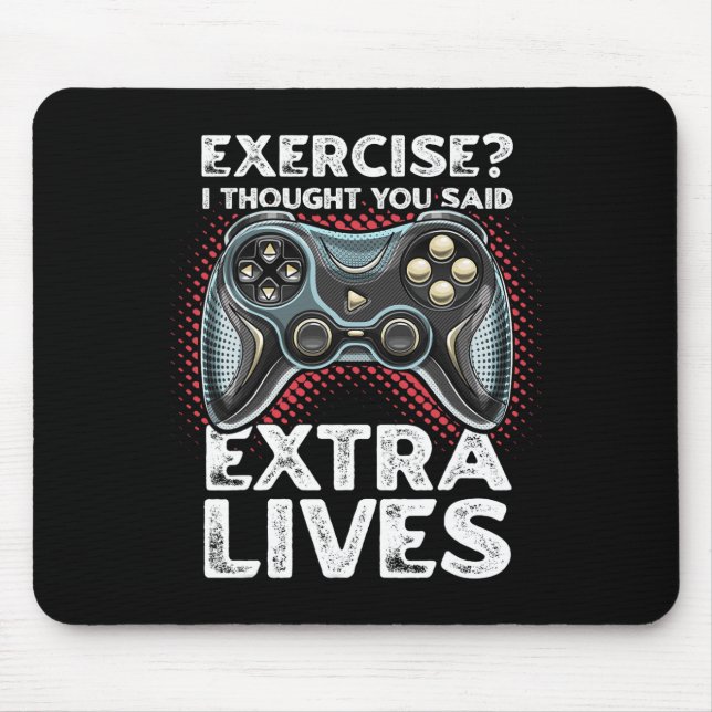 Extra Lives Funny Video Game Controller Retro Game Mouse Pad (Front)