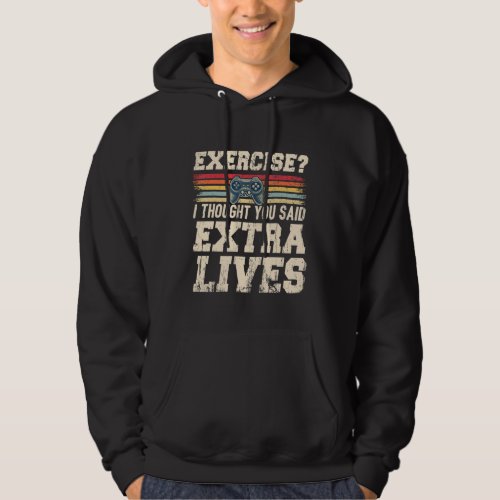 Extra Lives  Video Game Controller Retro Gamer Boy Hoodie