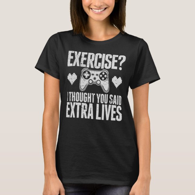 Extra Lives  Video Game Controller Retro Gamer Boy T-Shirt (Front)