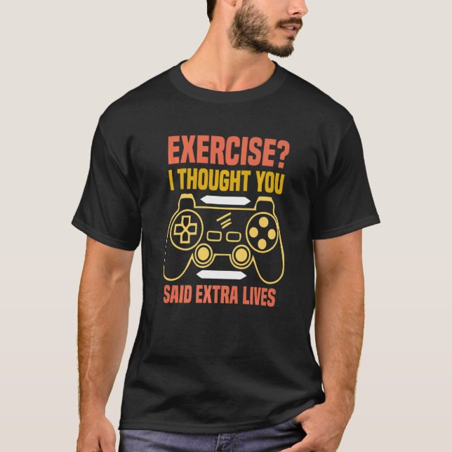 Extra Lives  Video Game Controller Retro Gamer Boy T-Shirt (Front)