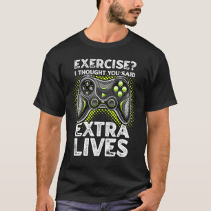 Extra Lives Video Game Controller Retro Gamer Boy T-Shirt