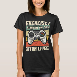 Extra Lives Video Game Controller Retro Gamer Boys T-Shirt