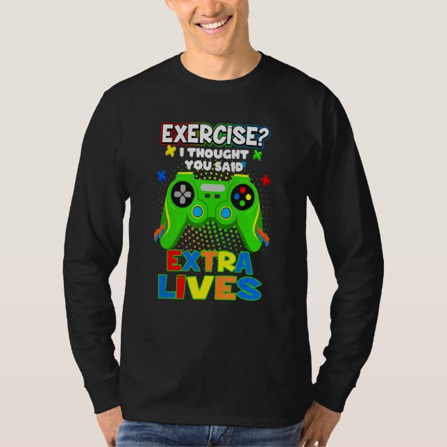 Extra Lives Video Game Controller Retro Gamer Boys T-Shirt (Front)