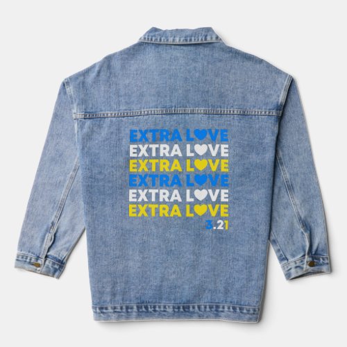 Extra Love World Down Syndrome Awareness Day March Denim Jacket