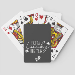 Extra Lucky This Year Pregnancy St Patrick Lucky  Poker Cards