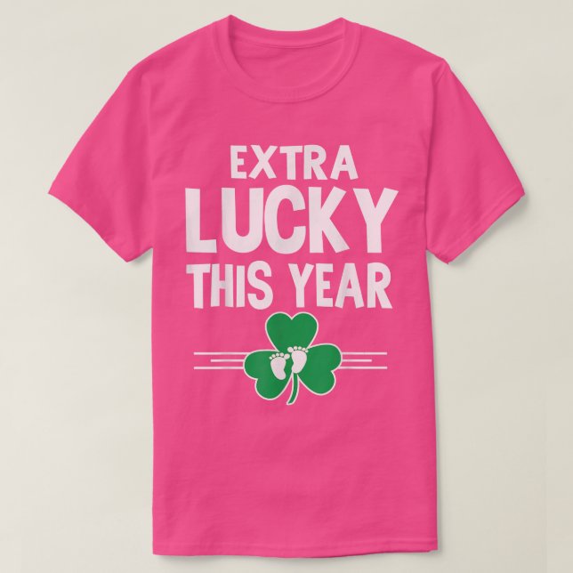 Extra Lucky This Year St Patricks Day Pregnancy An T-Shirt (Design Front)
