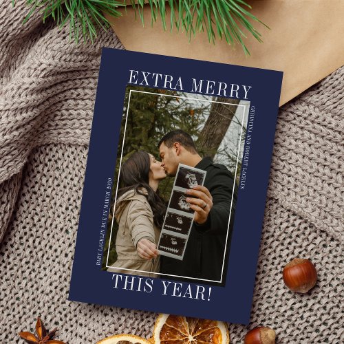 Extra Merry Christmas Happy Holidays Photo Holiday Card