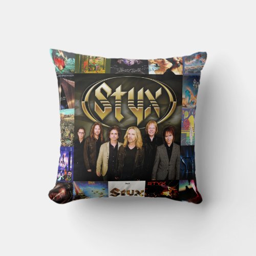 Extra Ordinary art Design of Styx Band Logo Throw Pillow