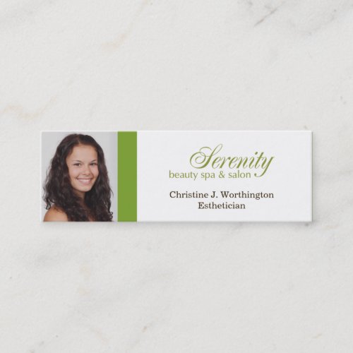 Extra small green custom headshot company logo business card templates