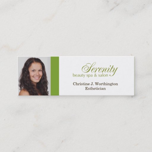 Customizable Extra small green custom headshot company logo business card templates