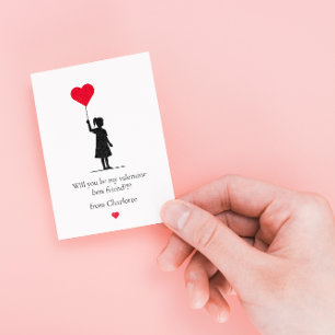 Extra small kids simple valentines note card