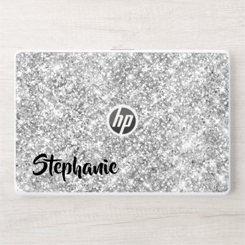 Extra Sparkly Faux Silver Glitter HP Laptop Skin