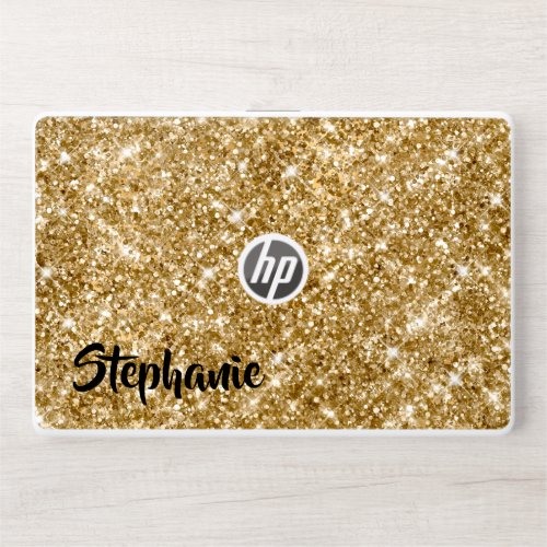 Extra Sparky Faux Gold Glitter HP Laptop Skin