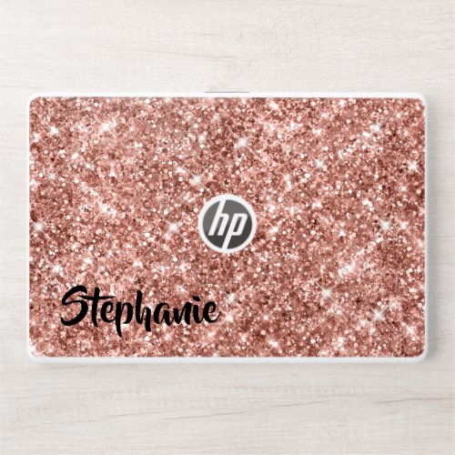 Extra Sparky Faux Rose Gold Glitter HP Laptop Skin