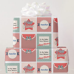 Extra Special Christmas Greetings Add Names Wrapping Paper