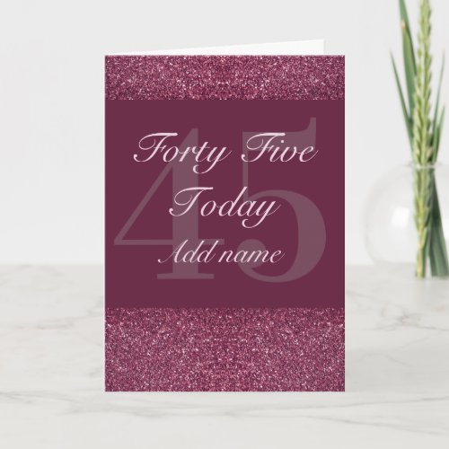 Extra special personalised birthday card 45th