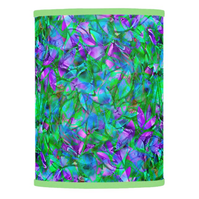 Extra Table Shade Floral Abstract Stained Glass Lamp Shade (Front)