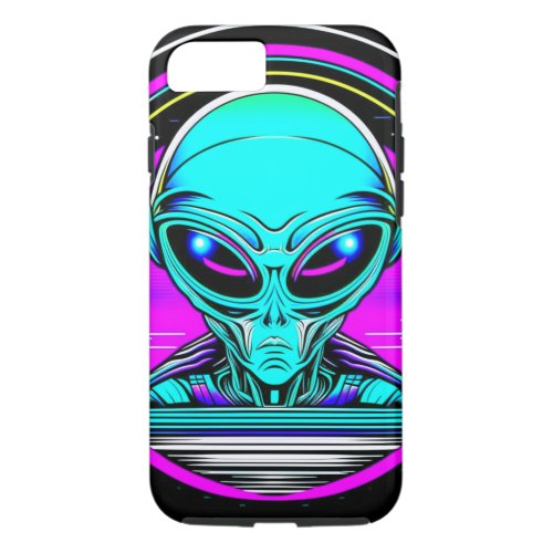 Extra Terrestrial Alien Flying a UFO iPhone 87 Case