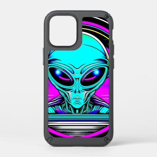 Extra Terrestrial Alien Flying a UFO Speck iPhone 12 Mini Case