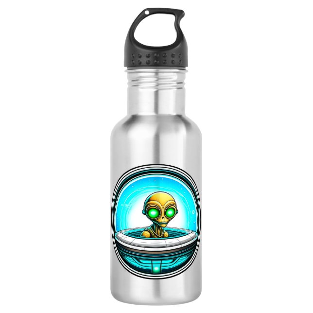 Extra Terrestrial Flying in a UFO   Stainless Steel Water Bottle (Front)