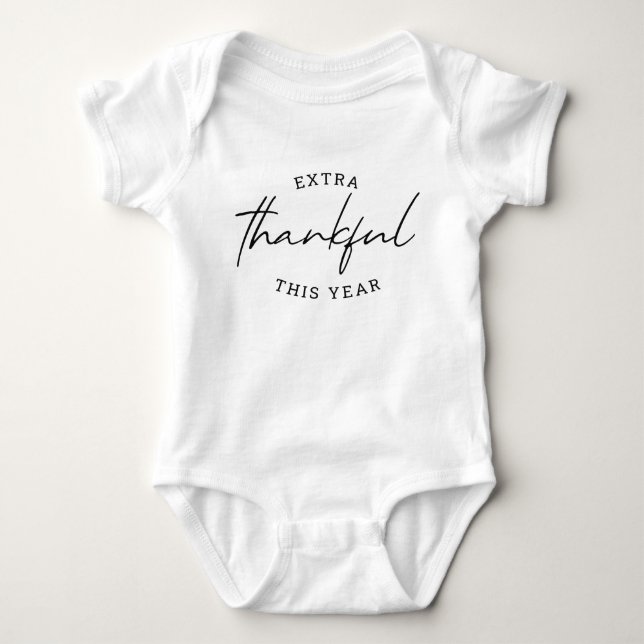 Extra Thankful This Year Pregnancy Announcement Baby Bodysuit (Front)