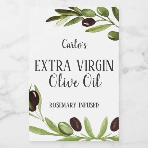 Extra Virgin Olive Oil Bottle Modern Product Label