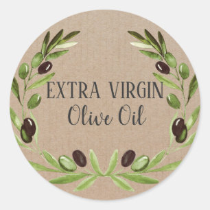 Extra Virgin Olive Oil Bottle Rustic Product Label
