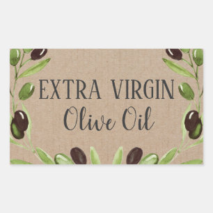 Extra Virgin Olive Oil Bottle Rustic Product Label