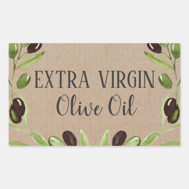Extra Virgin Olive Oil Bottle Rustic Product Label (Front)