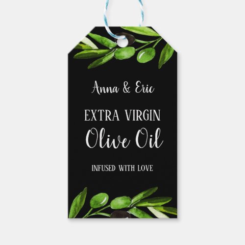Extra Virgin Olive Oil Elegant Modern Wedding Gift Tags