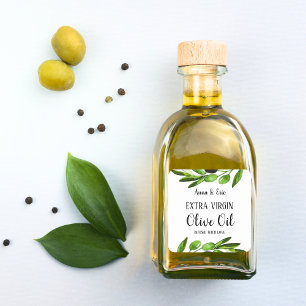 Extra Virgin Olive Oil Elegant Modern Wedding Square Sticker
