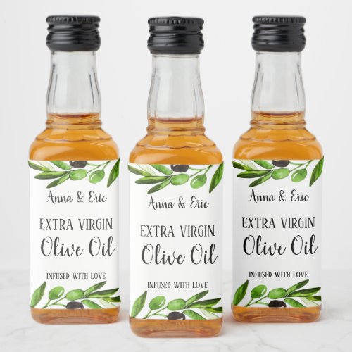 Extra Virgin Olive Oil Wedding Favour Bottle label