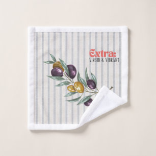 Extra Virgin Vibrant Mediterranean Olive Branch Wash Cloth