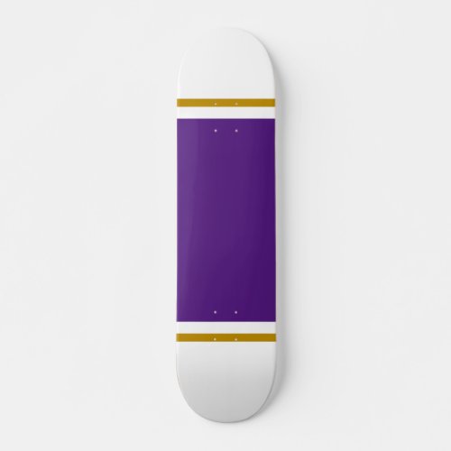 Extra Wide Royal Purple Center Pinstripes On White Skateboard